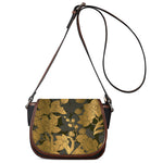 Golden Orchid Pattern Print Saddle Bag