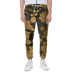 Golden Orchid Pattern Print Scuba Joggers