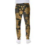 Golden Orchid Pattern Print Scuba Joggers