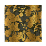 Golden Orchid Pattern Print Silk Bandana