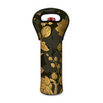 Golden Orchid Pattern Print Single Neoprene Wine Tote