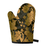 Golden Orchid Pattern Print Single Oven Mitt
