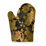 Golden Orchid Pattern Print Single Oven Mitt