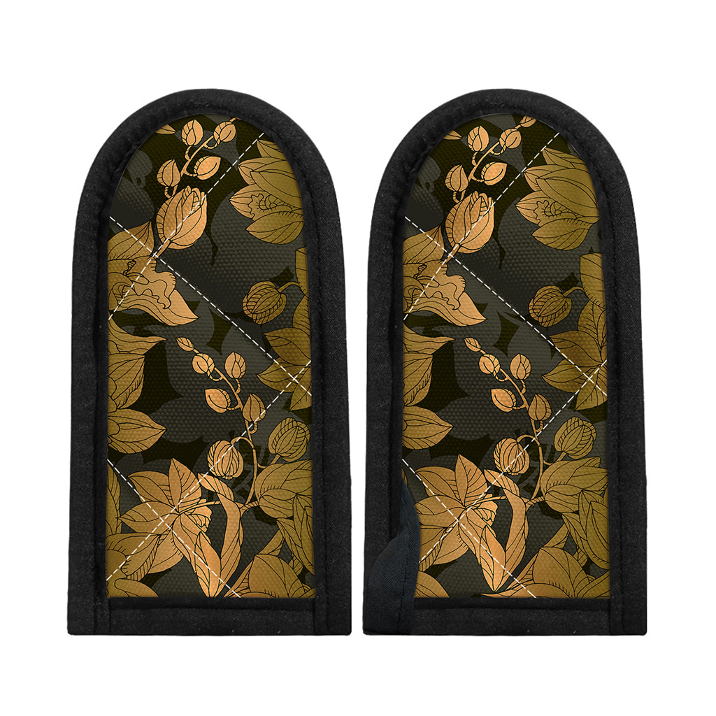 Golden Orchid Pattern Print Skillet Handle Cover