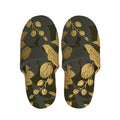 Golden Orchid Pattern Print Slippers