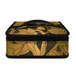 Golden Orchid Pattern Print Small Lunch Bag