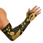 Golden Orchid Pattern Print Sun Protection Arm Sleeves
