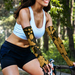 Golden Orchid Pattern Print Sun Protection Arm Sleeves