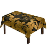 Golden Orchid Pattern Print Tablecloth