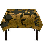Golden Orchid Pattern Print Tablecloth