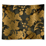Golden Orchid Pattern Print Tapestry