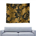 Golden Orchid Pattern Print Tapestry