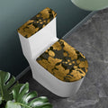 Golden Orchid Pattern Print Toilet Lid And Tank Cover Set