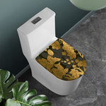 Golden Orchid Pattern Print Toilet Lid Cover