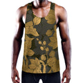 Golden Orchid Pattern Print Men's Workout Tank Top