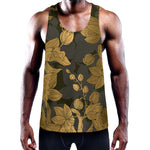 Golden Orchid Pattern Print Training Tank Top