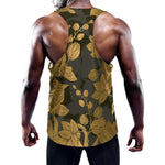 Golden Orchid Pattern Print Training Tank Top