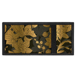Golden Orchid Pattern Print Trifold Wallet