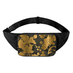 Golden Orchid Pattern Print Waist Bag