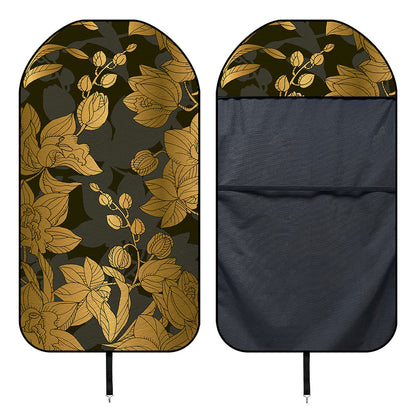 Golden Orchid Pattern Print Waterproof Car Seat Cover