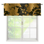Golden Orchid Pattern Print Window Valance