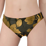 Golden Orchid Pattern Print Women's Panties