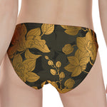 Golden Orchid Pattern Print Women's Panties