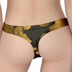 Golden Orchid Pattern Print Women's Thong
