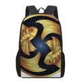 Golden Pisces Zodiac Sign Print 17 Inch Backpack