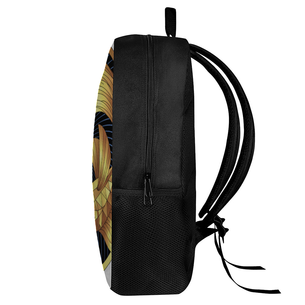 Golden Pisces Zodiac Sign Print 17 Inch Backpack