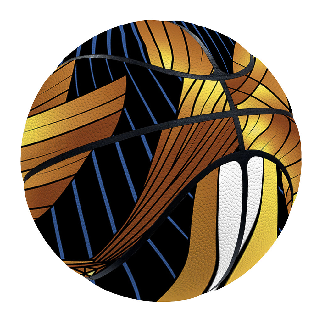 Golden Pisces Zodiac Sign Print Basketball