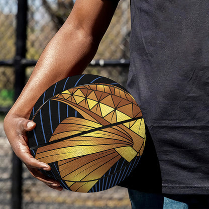 Golden Pisces Zodiac Sign Print Basketball