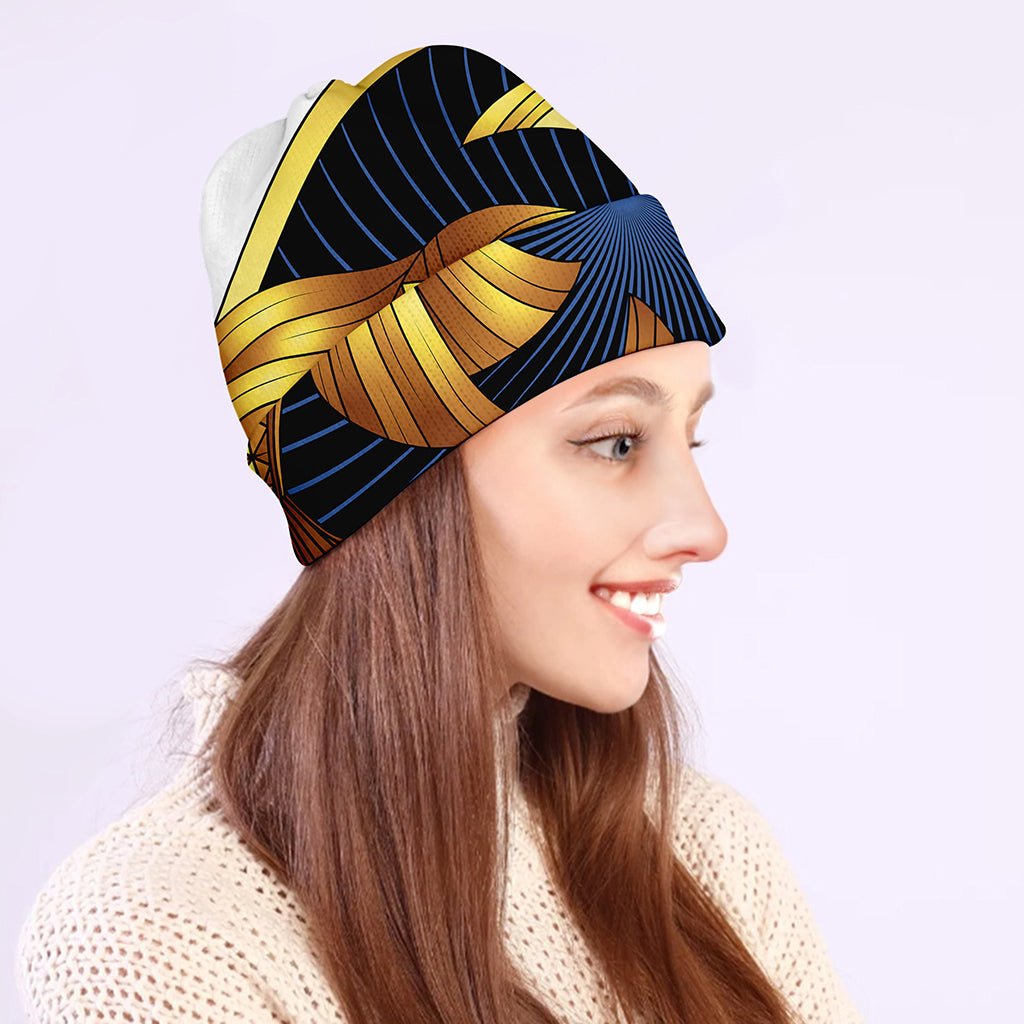 Golden Pisces Zodiac Sign Print Beanie