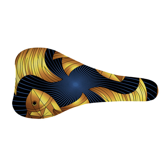 Golden Pisces Zodiac Sign Print Bicycle Seat Cover