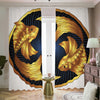 Golden Pisces Zodiac Sign Print Blackout Pencil Pleat Curtains