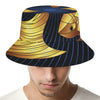 Golden Pisces Zodiac Sign Print Bucket Hat