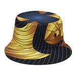 Golden Pisces Zodiac Sign Print Bucket Hat