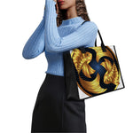 Golden Pisces Zodiac Sign Print Canvas Tote Bag