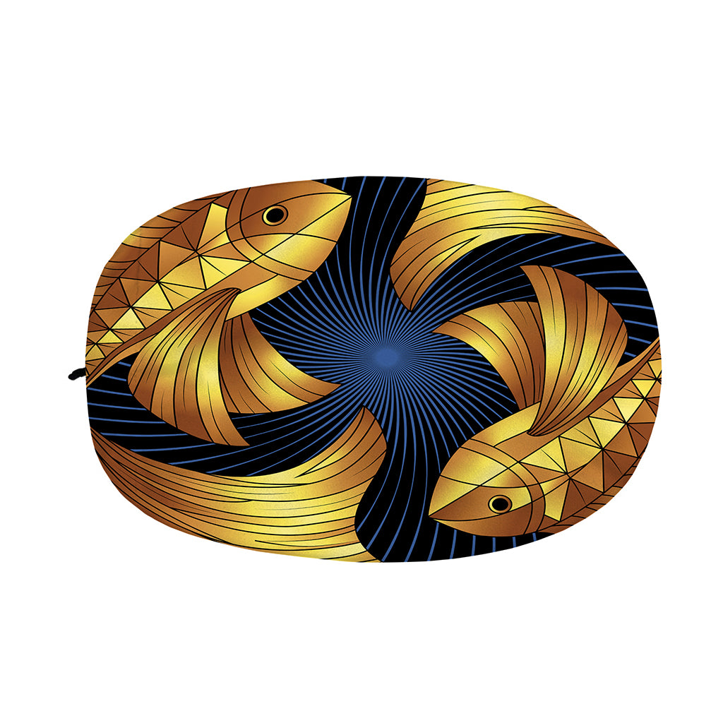 Golden Pisces Zodiac Sign Print Car Side Mirror Covers