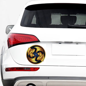 Golden Pisces Zodiac Sign Print Car Sticker