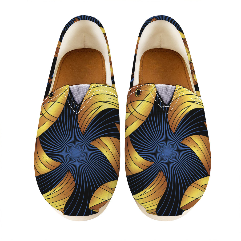 Golden Pisces Zodiac Sign Print Casual Shoes
