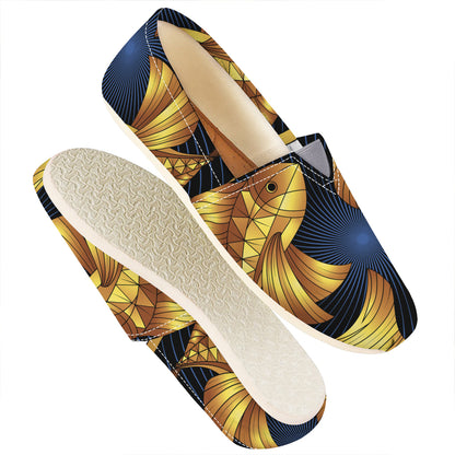 Golden Pisces Zodiac Sign Print Casual Shoes