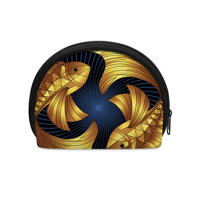 Golden Pisces Zodiac Sign Print Coin Purse