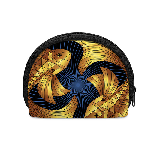 Golden Pisces Zodiac Sign Print Coin Purse