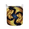 Golden Pisces Zodiac Sign Print Collapsible Laundry Basket