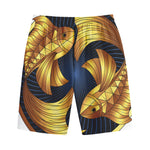 Golden Pisces Zodiac Sign Print Cotton Shorts