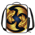 Golden Pisces Zodiac Sign Print Crossbody Lunch Bag
