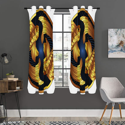 Golden Pisces Zodiac Sign Print Curtain
