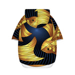 Golden Pisces Zodiac Sign Print Dog Zip Up Hoodie