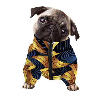 Golden Pisces Zodiac Sign Print Dog Zip Up Jacket